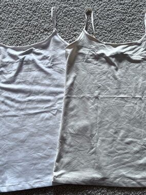 Banana Republic White & Cream Spaghetti Strap Cami Duo